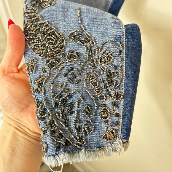 Blank NYC Beaded Embellished Cropped Skinny Jeans - Picture 5 of 6